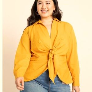 Tie Front Collared Blouse. Size 16.